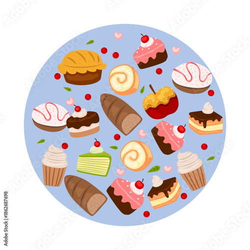 cake and bread circle pattern