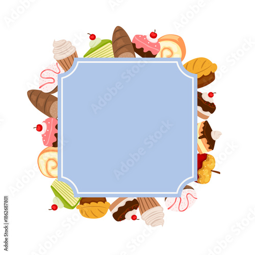 cake and bread square label