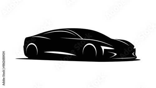 port Car Silhouette Side View Illustration