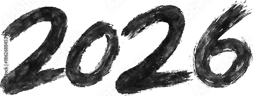 2026 Year of the Horse Chinese New Year Zodiac Black Ink Calligraphy