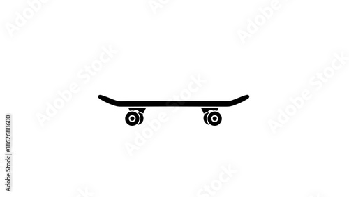 Skateboard silhouette icon, side view of longboard or skate deck.