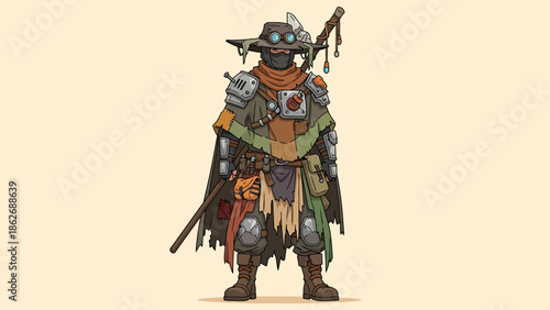 Post-Apocalyptic Survivor With Wasteland Gear And Post-Apocalyptic Clothing, Post-Apocalyptic Fashion