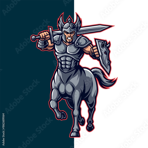 Centaur Warrior Esport Mascot Logo Vector