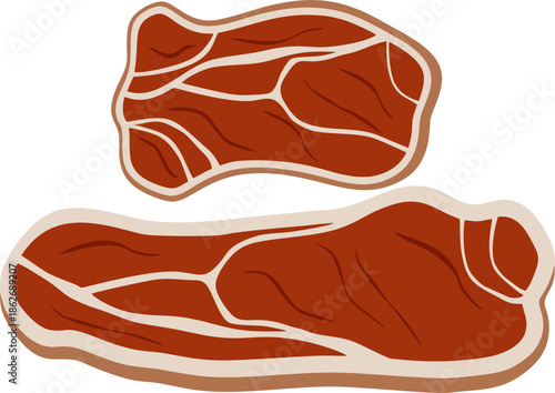 Sliced Beef Steak Meat Icon
