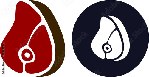 Grilled Steak Meat Food Vector Icon

