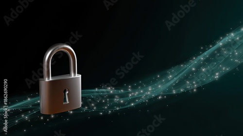 Wallpaper Mural Secure Padlock with Light Trails and Sparkles on a Dark Background Representing Protection, Safety, and Digital Security Concepts in Technology Torontodigital.ca