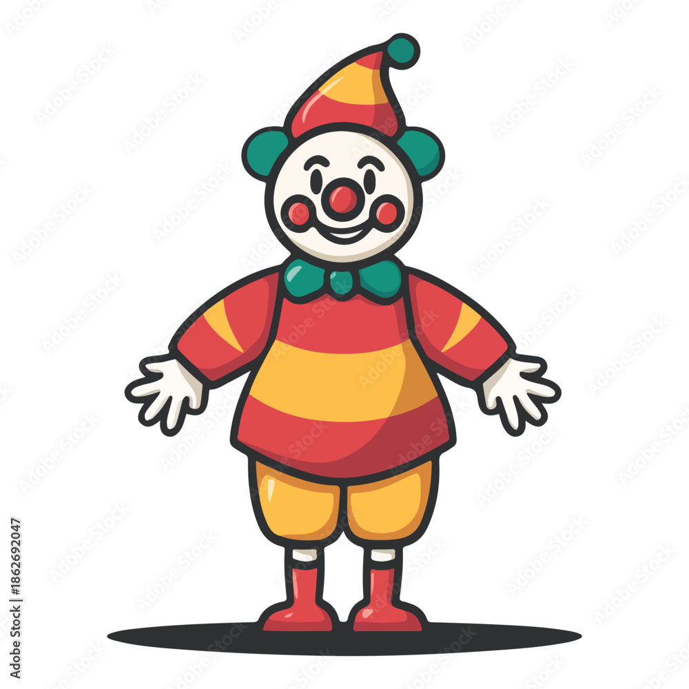 Fototapeta premium clown, april fool's day, full body, festival, vector, transparent background, costume, fun, person, funny, horror, isolated, circus