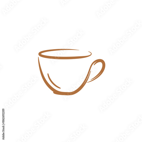 Elegant Coffee Cup Illustration - A Simple and Stylish Design.