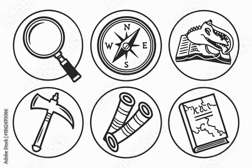 set of icons for the beach