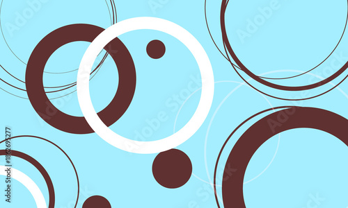 blue brown white multi circles shapes funny pattern style abstract background