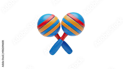 Colorful Maracas on White Background