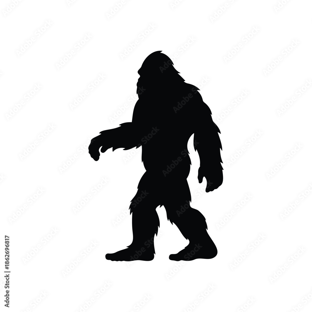 Fototapeta premium Big foot silhouette vector flat illustration design.