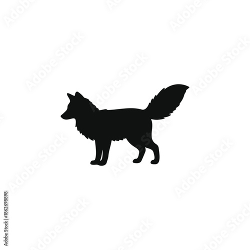 Fox silhouette vector flat illustration design.