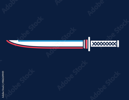 Stylized Illustration of a Japanese Katana Sword.