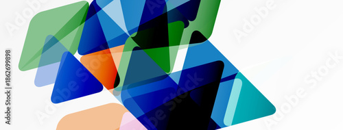 Abstract composition featuring overlapping translucent triangles. Various shades create dynamic visual texture. Minimalist design, modern aesthetic.