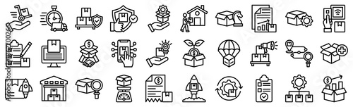  Product Delivery line icons collection set. vector illustration	
