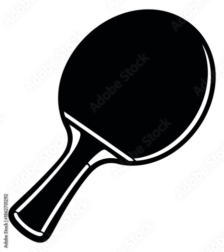 Graphic illustration of a table tennis racket depicting sports equipment for games and competition