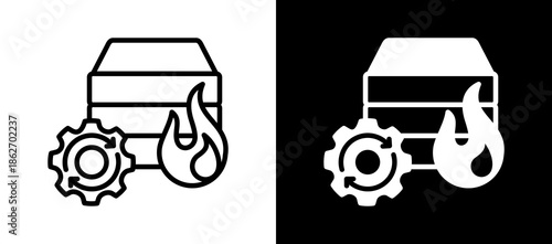 Disaster Recovery whiteblack icon