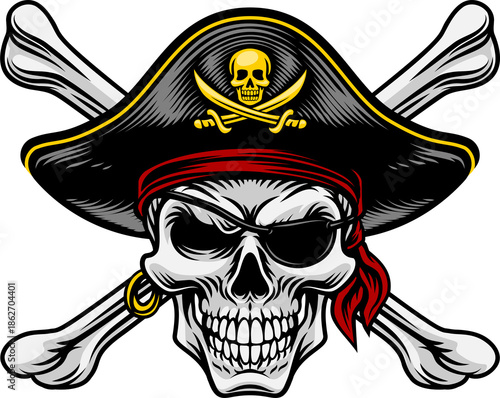 Pirate skull crossbones wea...