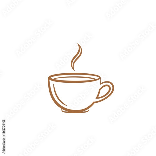 Illustration of a Steaming Cup of Coffee or Tea.