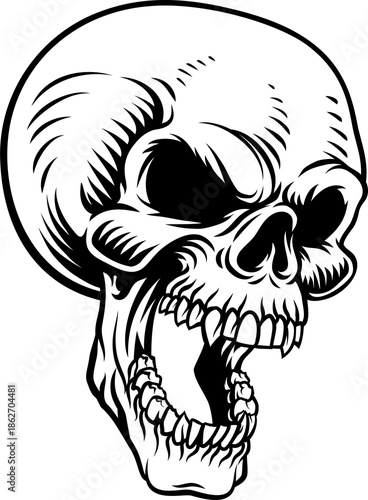 An evil screaming skull rea...