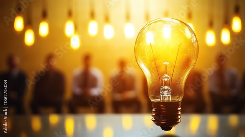 Bright idea in business meeting