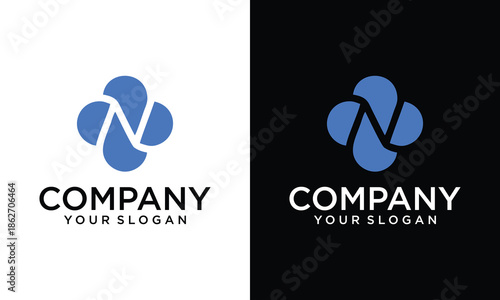 Creative Letter N Nature Clover Luxury logo design vector symbol icon illustration