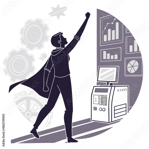 Future Vision and Looking Forward Concept Silhouette