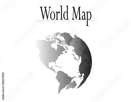 Detailed Earth Globe Icon Set with Continental Outlines and Typography Labels