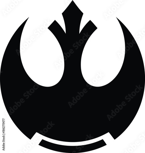 Rebel alliance symbol in black and white