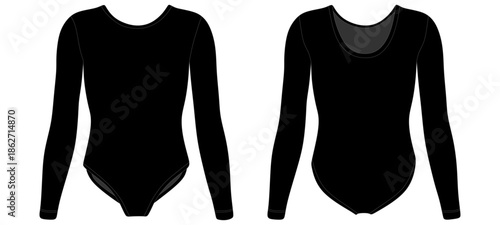 Gymnastics Leotard Mockup Template Vector