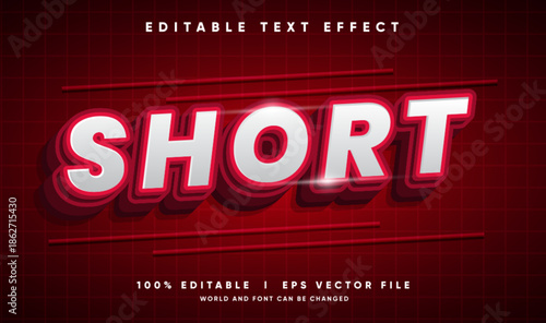 shorts vector text effect with modern style