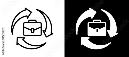 Business Continuity whiteblack icon
