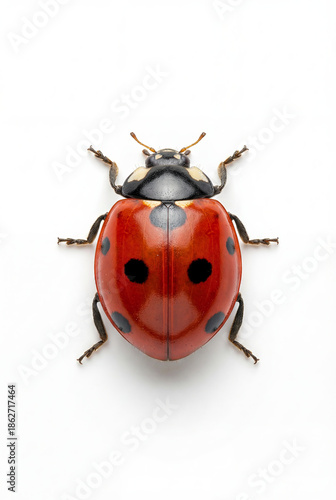 Ladybug Insect Isolated on White Background, Macro Nature Closeup © Emanuel