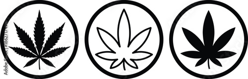 Cannabis Leaf Symbol Medical Marijuana Vector Icon