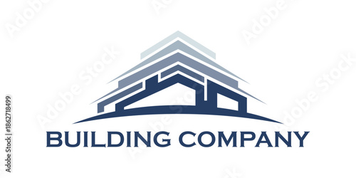 building company and layer roof logo design, vector, sign, illustration.
