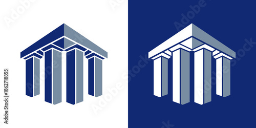  pillars logo icon designs vector illustration.