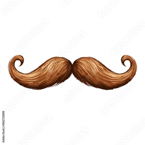 fake curly mustache, costume, april fool's day, festival, vector, transparent background, accessory, furry, icon, shape