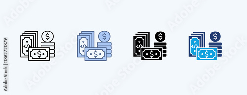 Money Multiple Icon Illustration Vector