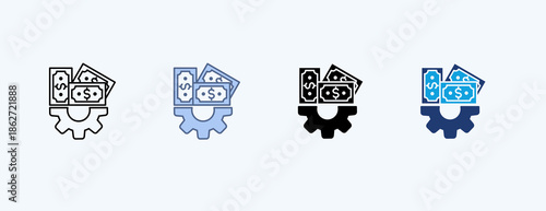 Money Management Multiple Icon Illustration Vector