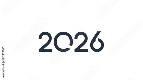 Futuristic Year 2026 Digital Date Representation for Business and Technology Themes