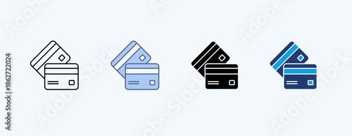 Credit Cards Multiple Icon Illustration Vector
