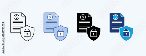 Securities Multiple Icon Illustration Vector
