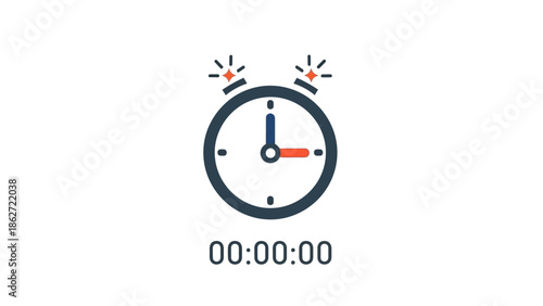 Time Management and Productivity Concept with Stopwatch Icon