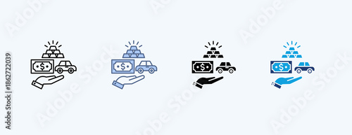 Asset Management Multiple Icon Illustration Vector