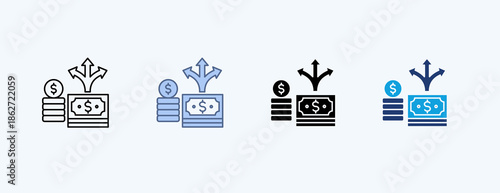 Expenditure Multiple Icon Illustration Vector