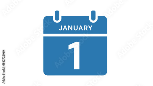 January Calendar Page Icon for Planning and Scheduling Applications