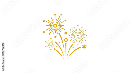 Abstract Firework Explosion with Light Trails and Sparkles