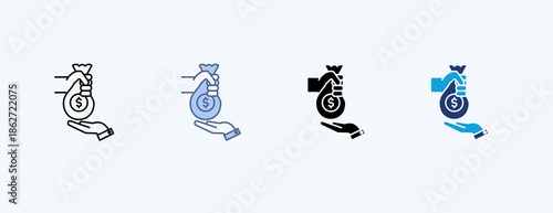 Salary Multiple Icon Illustration Vector