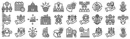 Smart Business line icons collection set. vector illustration